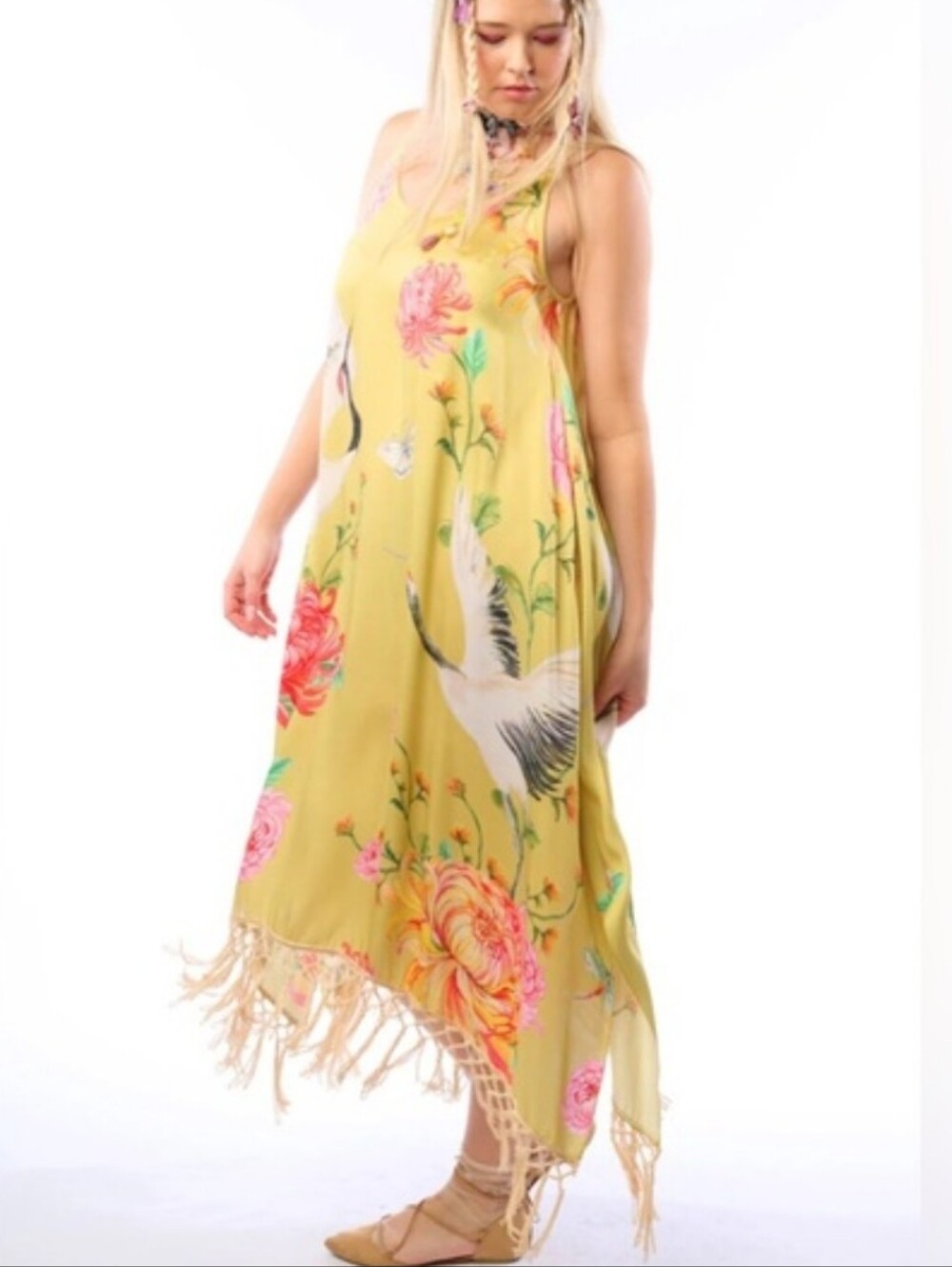 💓HP💓NWOT Aratta Legend Of The Crane Midi Dress. Small